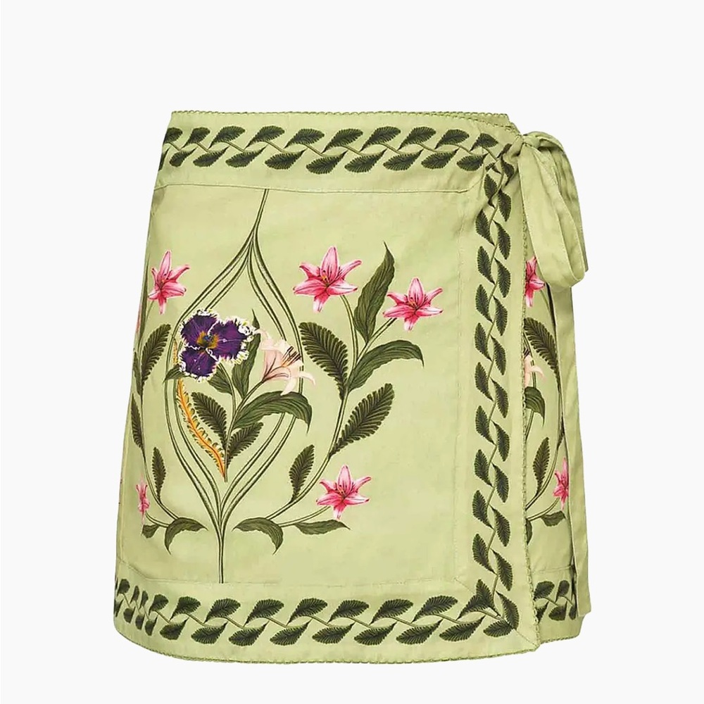 Agua by Agua Bendita Green Floral Mini Skirt